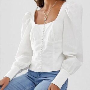 ASOS Puffed Sleeve Corset Top